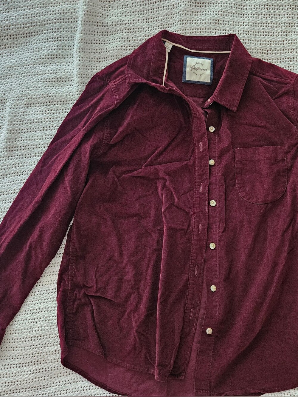 Jachs Corduroy Button-Front Jacket in Wine